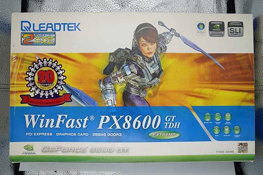 丽台Winfast PX8600 GT TDH EXTREME 256MB显示卡（nVIDIA GeForce 8600 GT芯片）